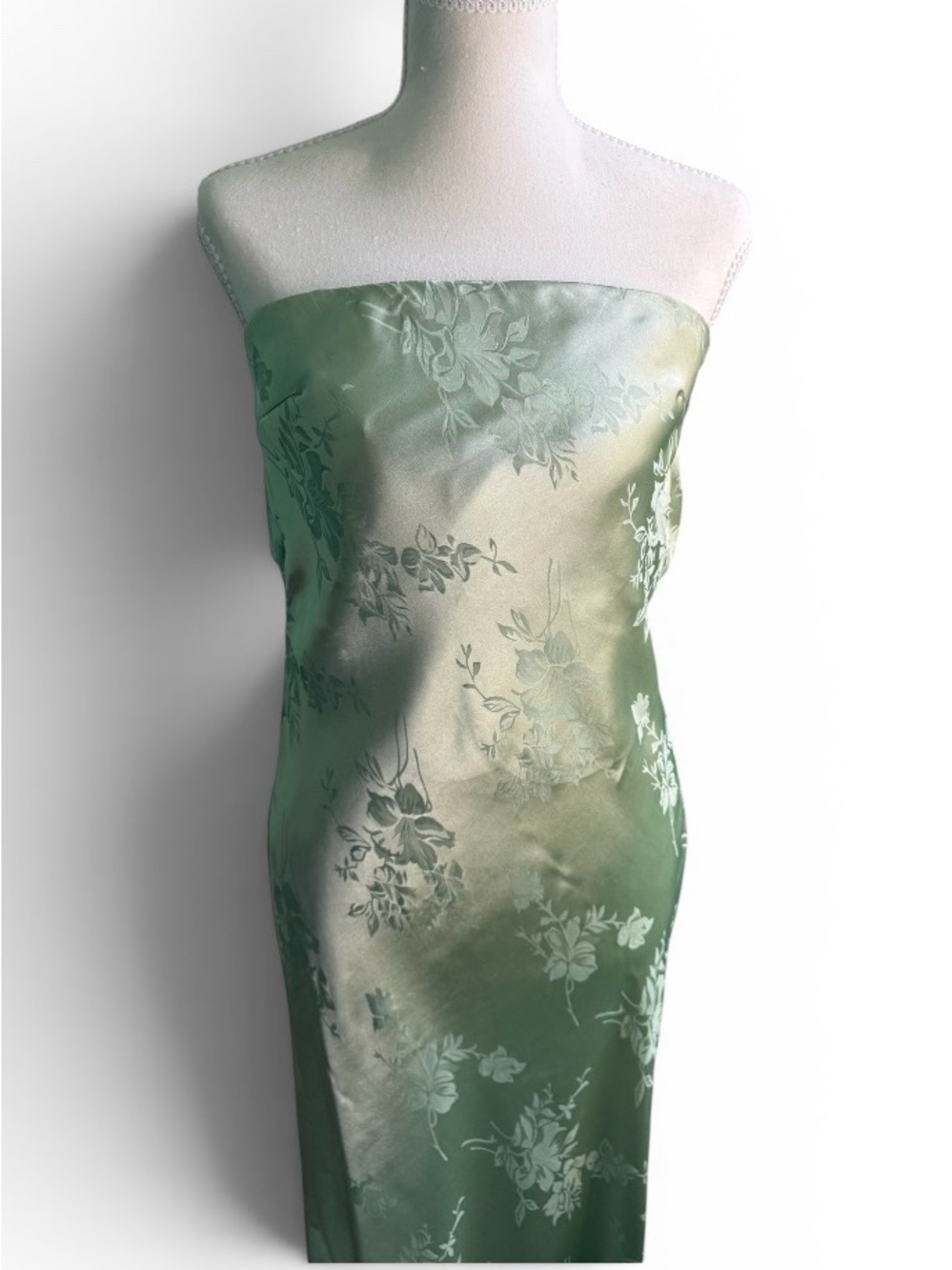 Strapless Satin Column Prom Dress in light green